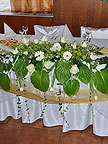 Aranžovanie a výzdoba svadobnej sály kvetmi